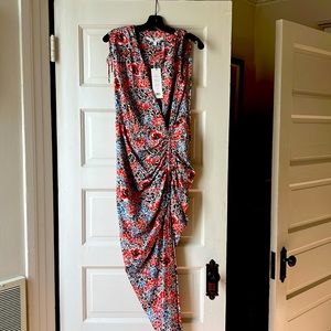 NWT: Veronica Beard Teagan Dress in Red Multi.